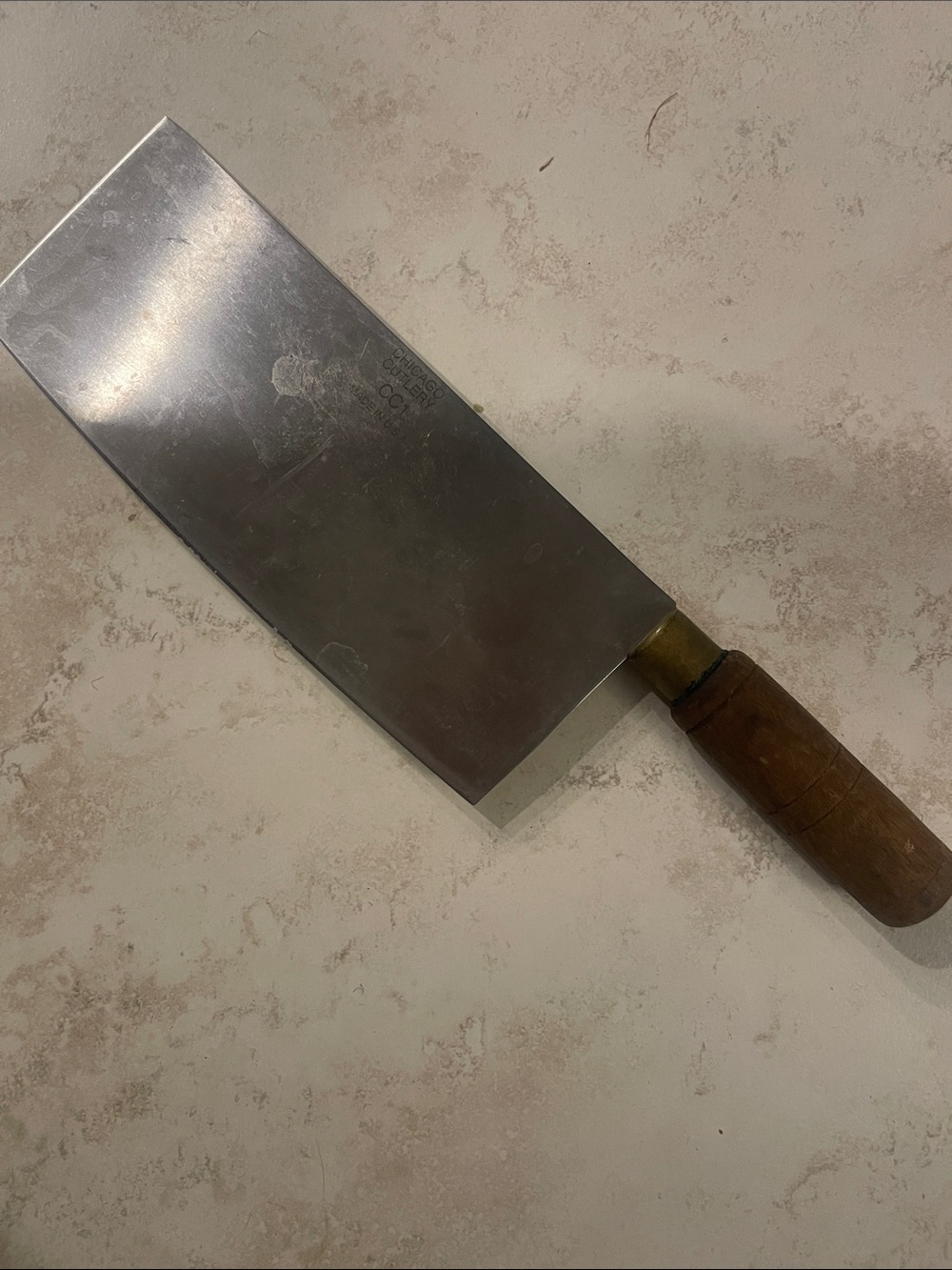 Chicago Cutlery CC-1 Chinese Chef 8" Knife Butcher Meat CLEAVER w/ Wood Handle